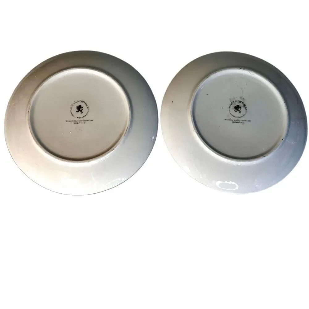 Set of 2 Royal Norfolk Black & White Royal Swirl 7.5” Salad Plates
